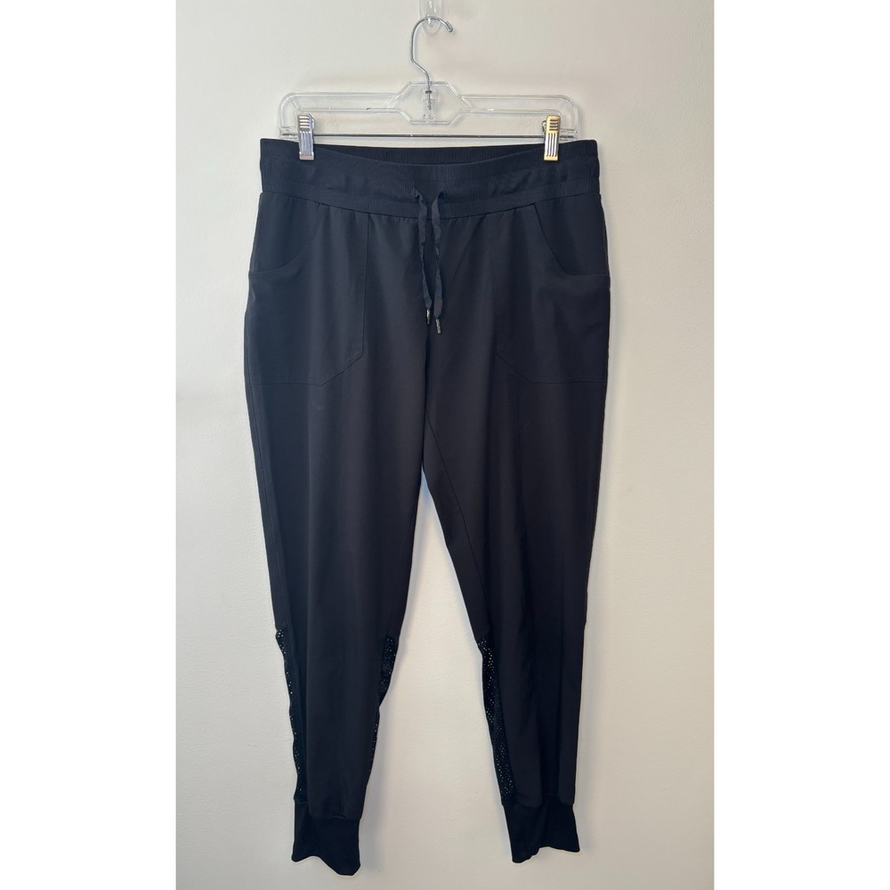 Kyodan Joggers Black Women's Size Medium Vented Mesh Panels, Drawstring